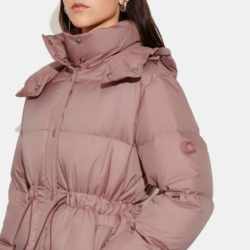 COACH SS23 Puffer Jacket Women's Pink-3