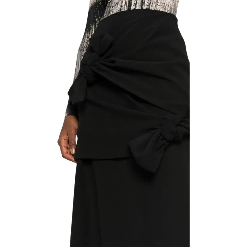 MSGM Knot Detailed Side Slit Skirt-4