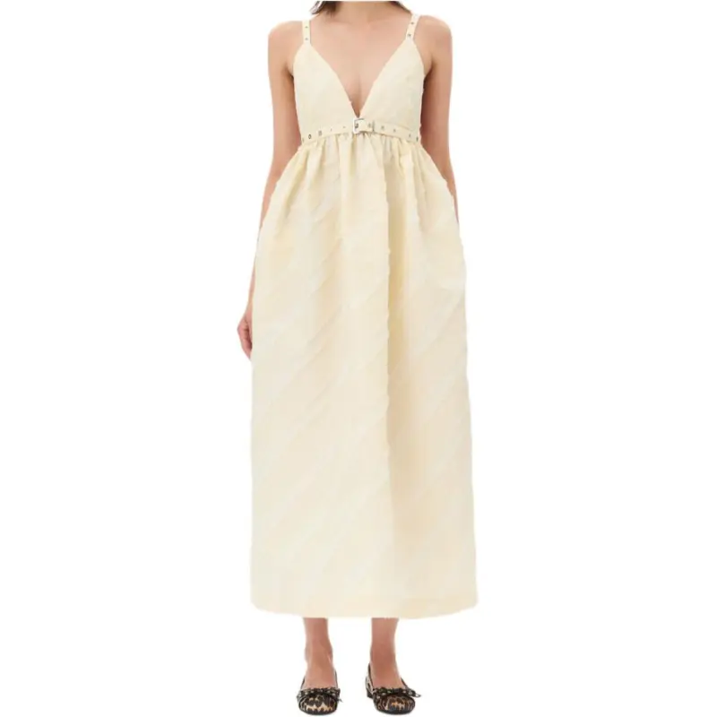 GANNI Striped Strap Dress-2
