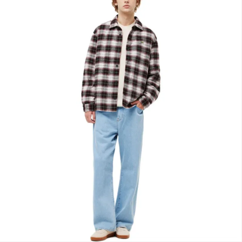 LACOSTE Jackets Coats Men's Red White Plaid-2