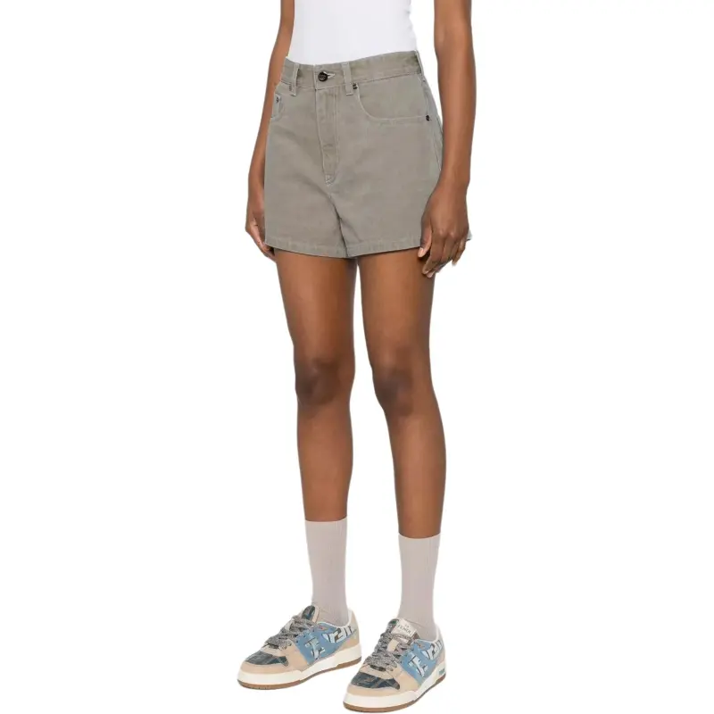 FENDI Stamp 1925 Logo embroidered Denim Shorts-2
