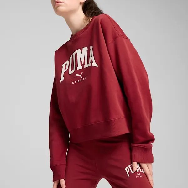 PUMA SQUAD Full-Length Crewneck NEW Sweatshirt Women's Red-3