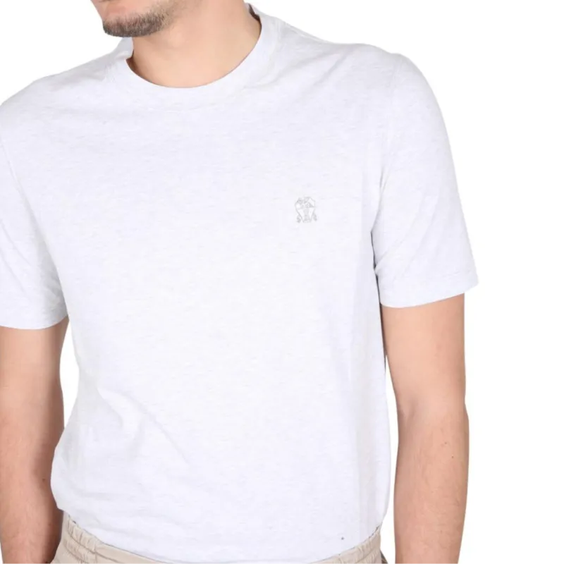 Brunello Cucinelli T Shirts Men Gray-3