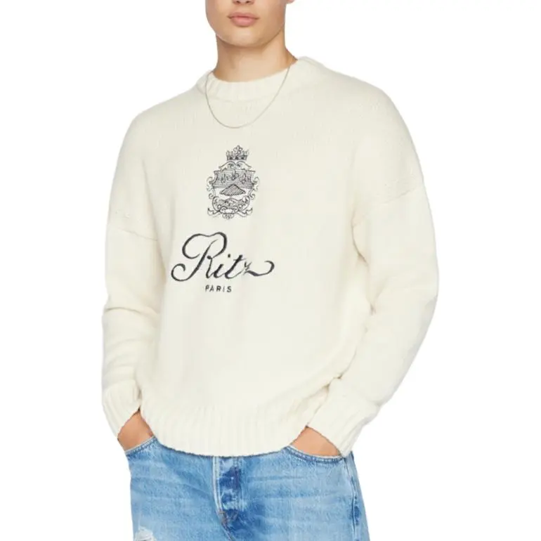 FRAME Ritz Paris Cashmere Sweater Unisex White-3