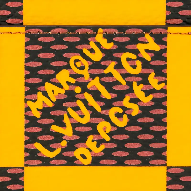 LOUIS VUITTON Porte Cartes Simple Damier Pop Jaune Mat-4