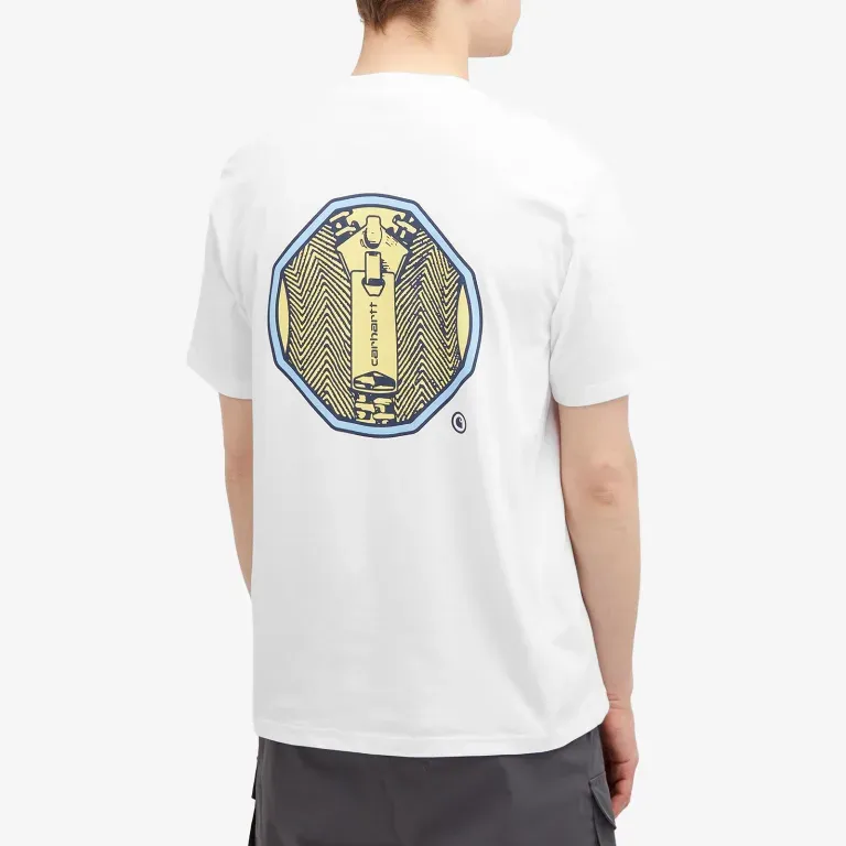 Carhartt WIP FW24 S/S Zipper T Shirt T Shirt Unisex White-3