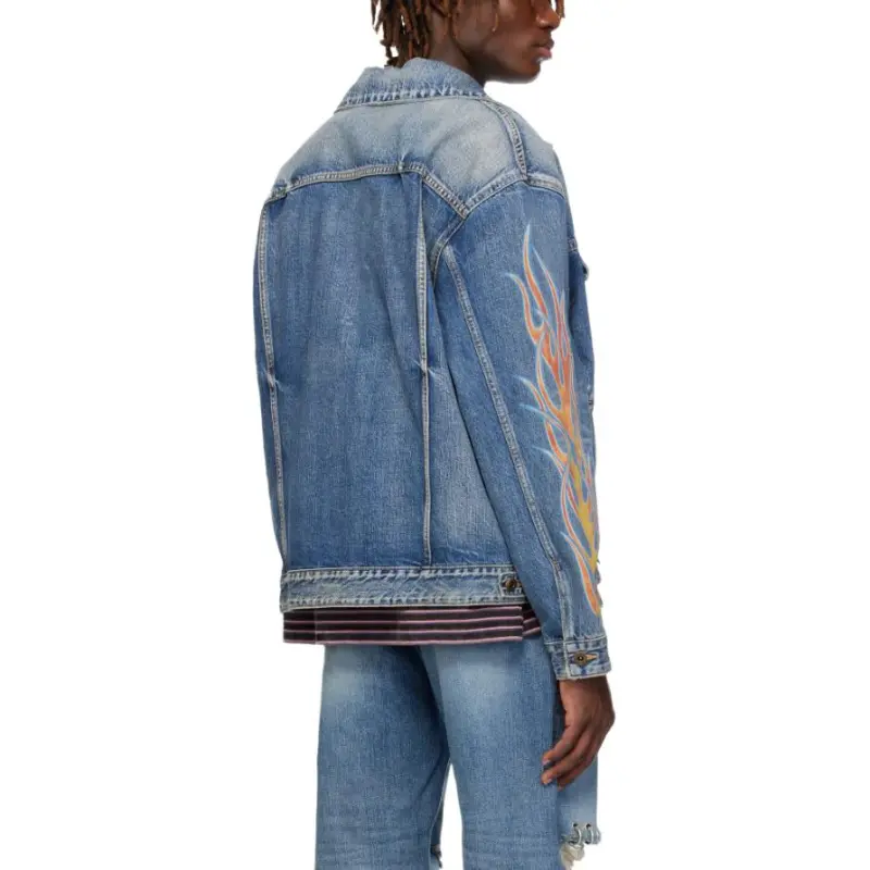 WE11DONE Denim Jackets Unisex Blue-5