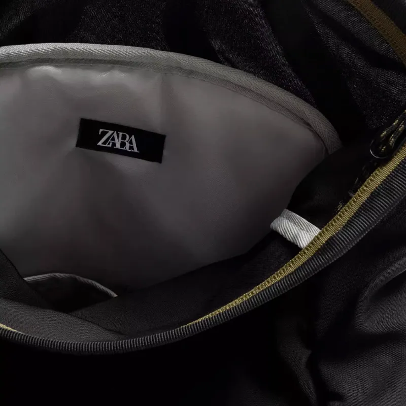 ZARA Polyester Backpack Tubas Men's Black-2