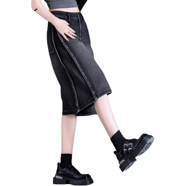 You Cow Me Pants Denim Shorts Women's-14