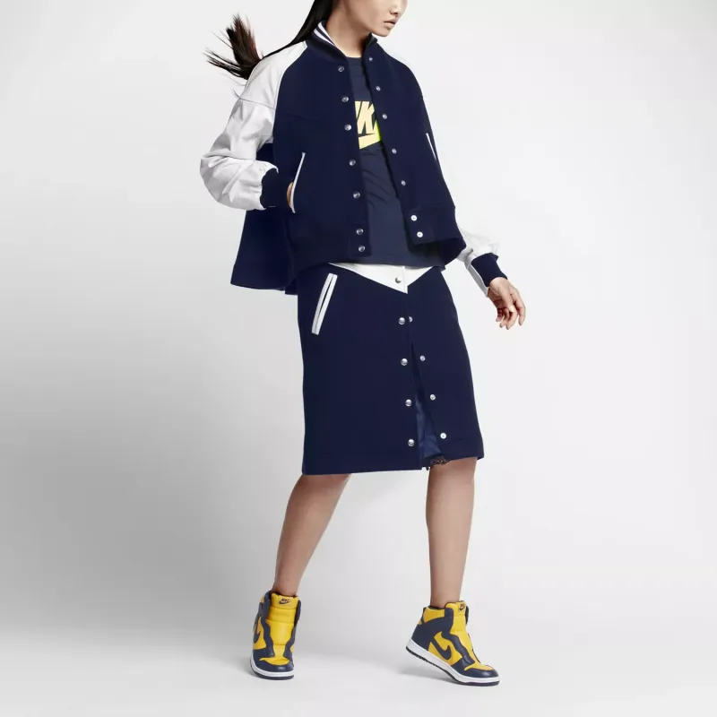 Nike Casual Long Skirts Women's Blue-2
