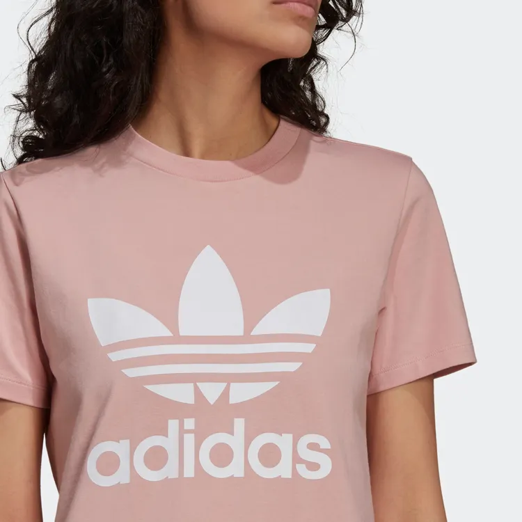 Adidas Originals ADICOLOR CLASSICS TREFOIL SS22 Set in Sleeve T Shirt Women's Pink-3