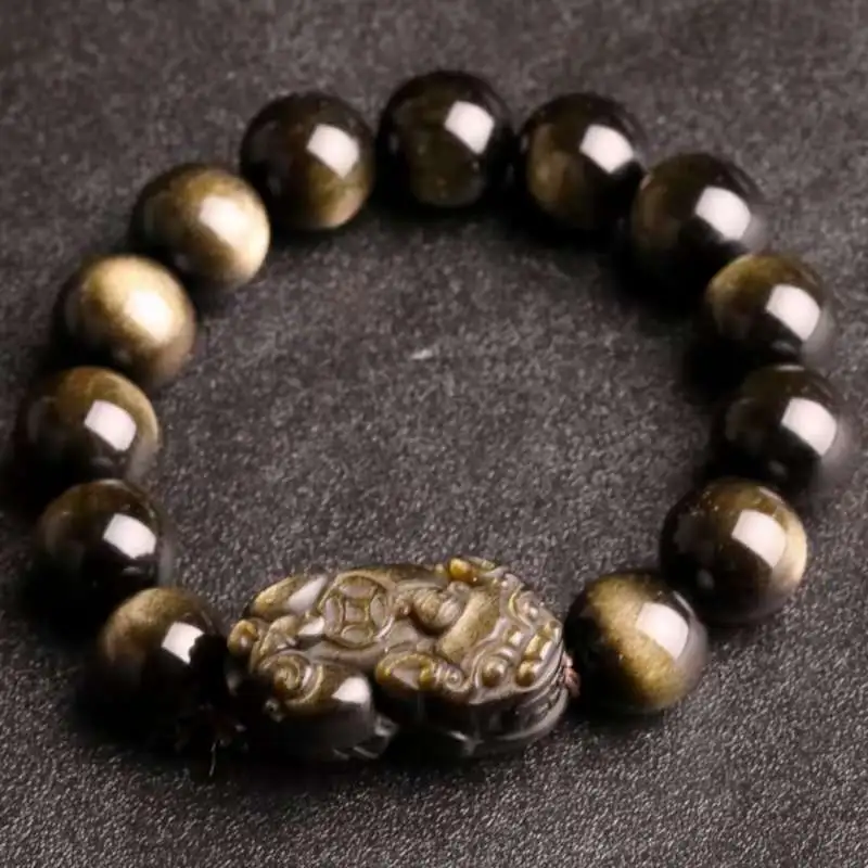 JUNWEN Obsidian Jade Bracelets Unisex-5