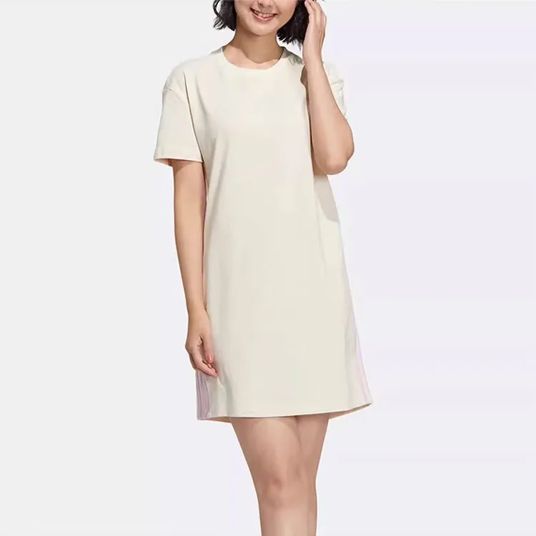 Adidas Neo Short Sleeved Dresses Women's Beige-2