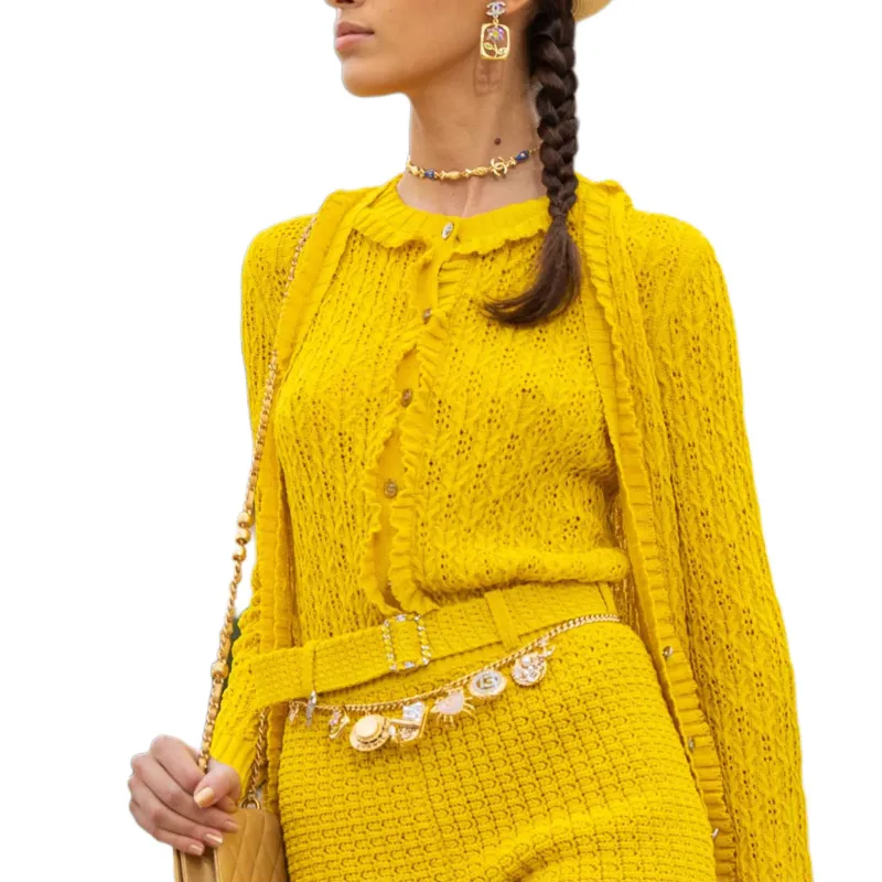 CHANEL Knitwear Women's Yellow-7