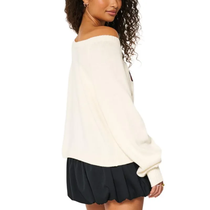 Hollister Sweater Women's Cream-1