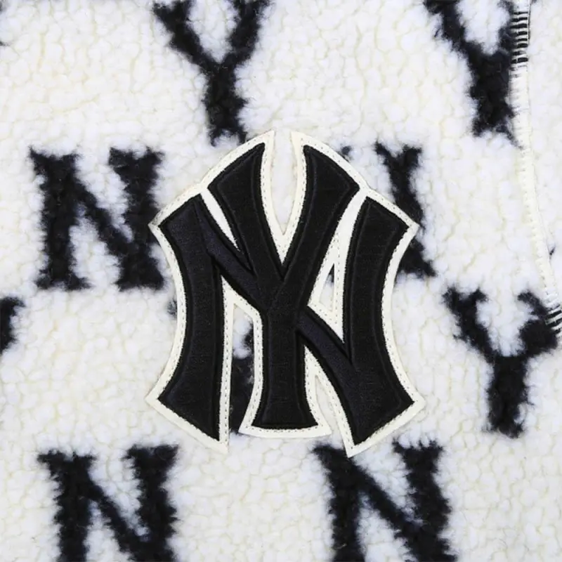 MLB Old Flower Velvet Jackets Unisex White-2