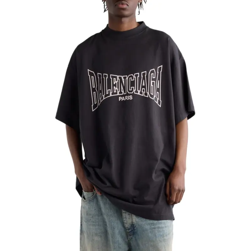 Balenciaga Logo Printed Washed Oversized T-Shirt-2