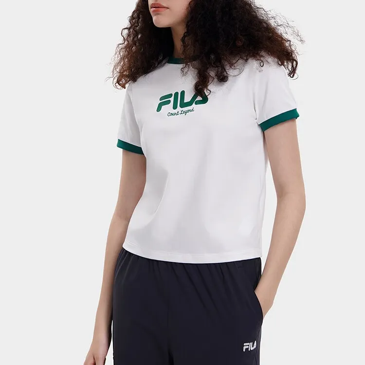 FILA Set in Sleeve T Shirt Women's Cloud White-3