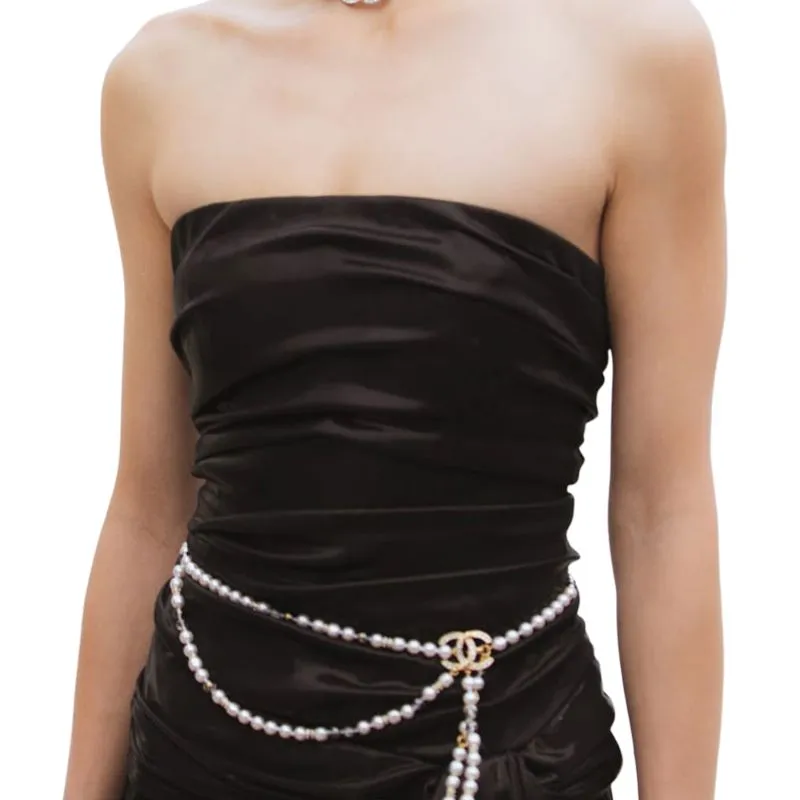 CHANEL Sleeveless Dresses Women's Black-3