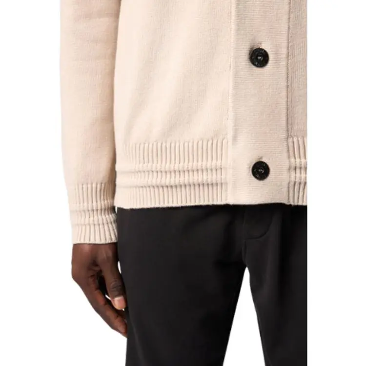STONE ISLAND Logo Patch V Neck Cardigan-4