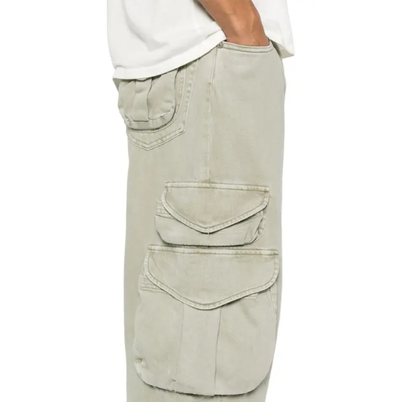 R13 Cropped Cargo Trousers-4