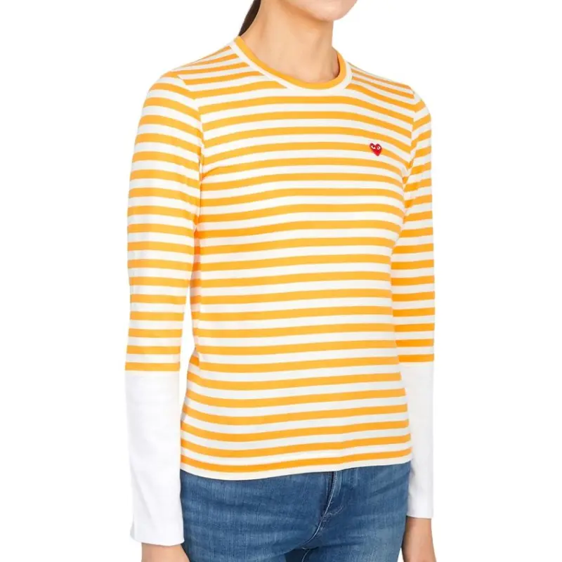 CDG Play T Shirts Women's Yellow-2