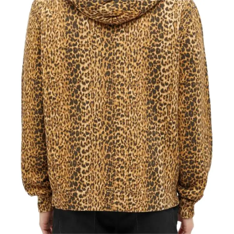 SAINT LAURENT Leopard-print Cotton Hoodie-4