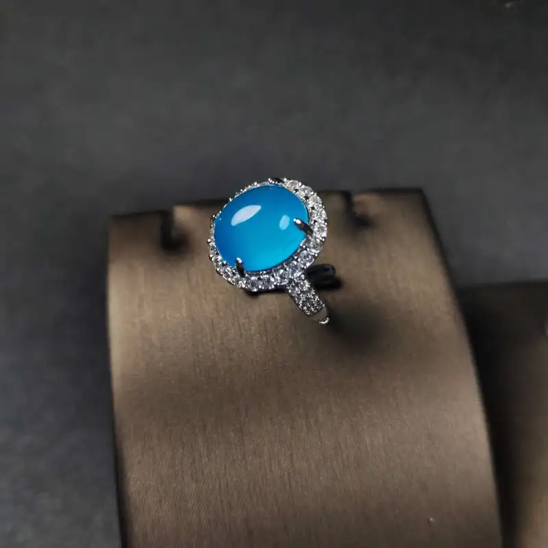 JUNWEN Chalcedony Rings Women's-3