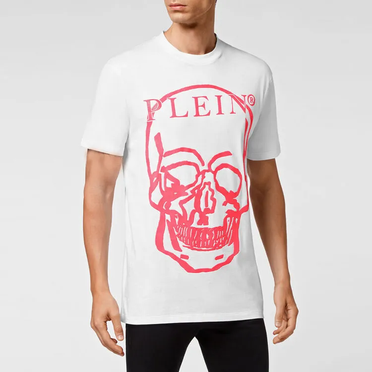 PHILIPP PLEIN T Shirts Unisex White Pink-5