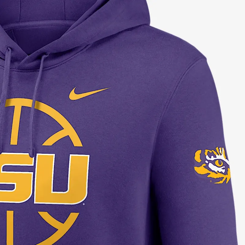 Nike Lsu Tigers Club Basketball Icon College Pullover Hoodie-4