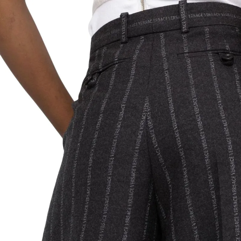 VERSACE Pinstripe Pant 'Medium Grey'-4