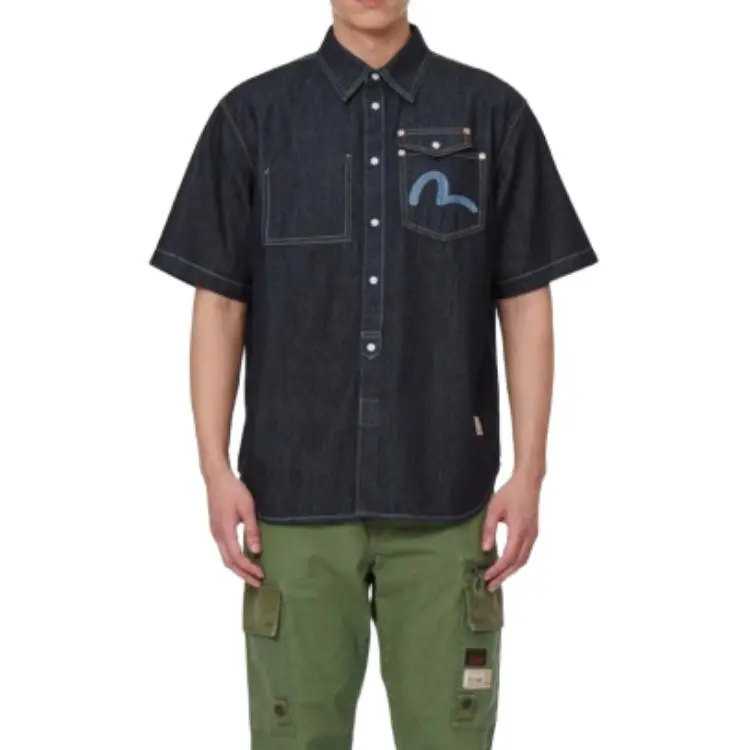 EVISU Shirts Men Denim Blue-2