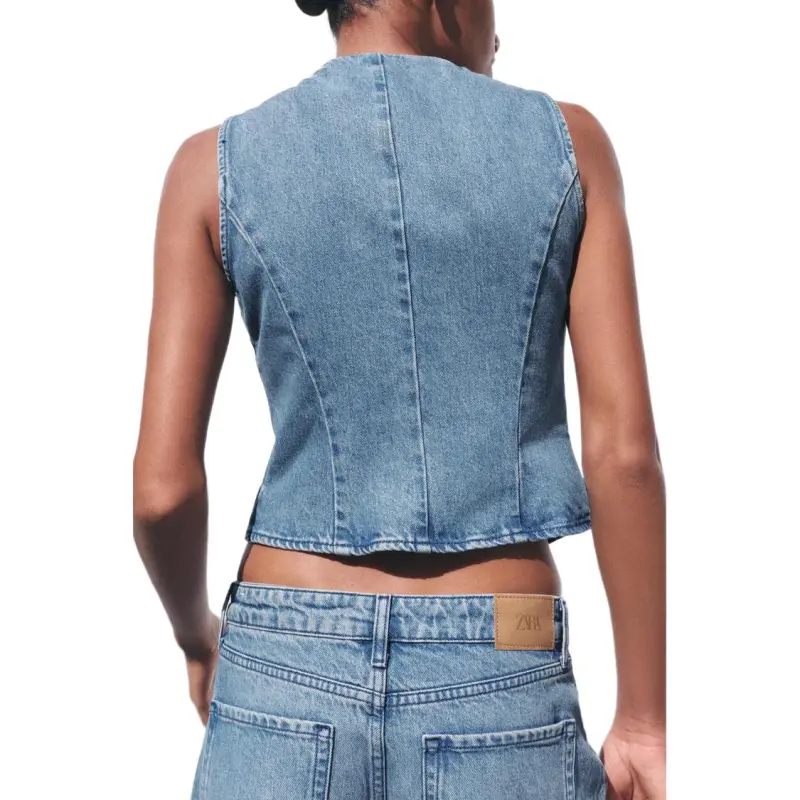 ZARA Tank Tops Women's Medium Blue-4