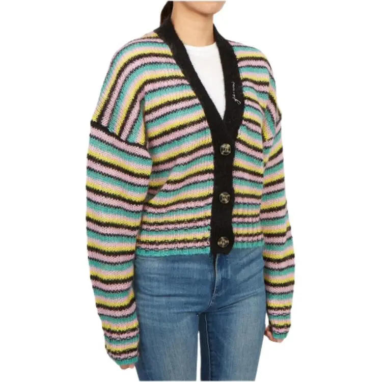 GANNI SS23 Knitted Fabric Cardigan Women's Multicolor-3