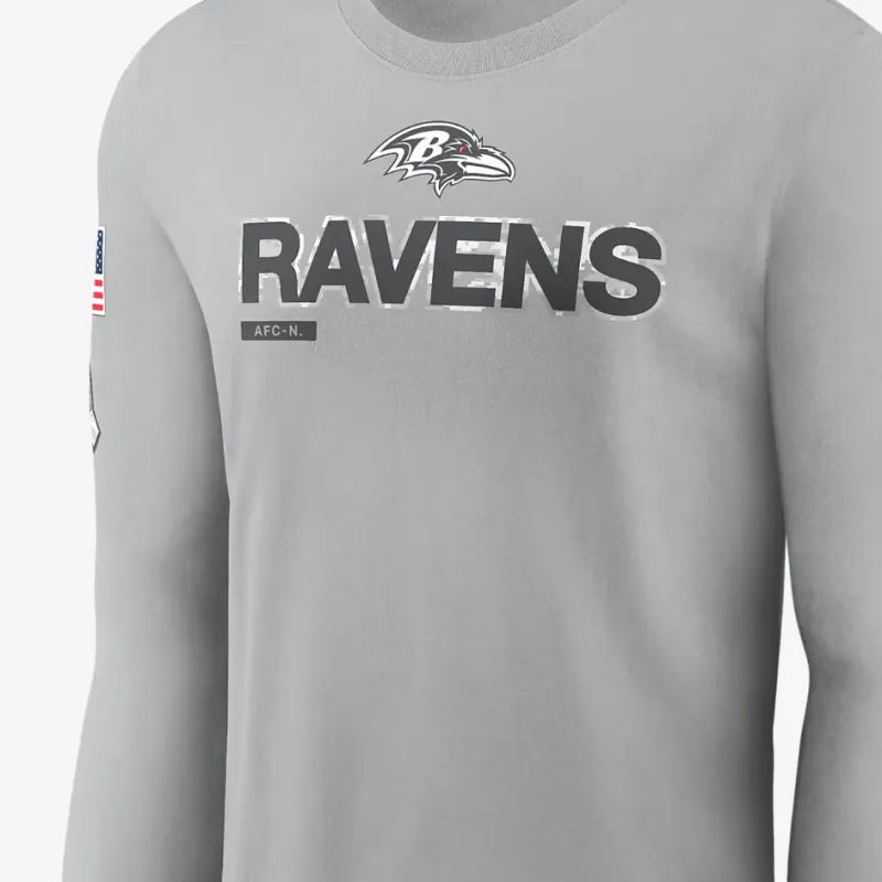 Nike Baltimore Ravens Salute To Service Mascot Edge Legend Men's Nike Nfl Long-Sleeve T-Shirt-2
