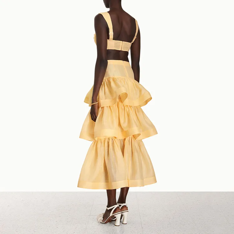 Zimmermann Casual Long Skirts Women's Yellow-3
