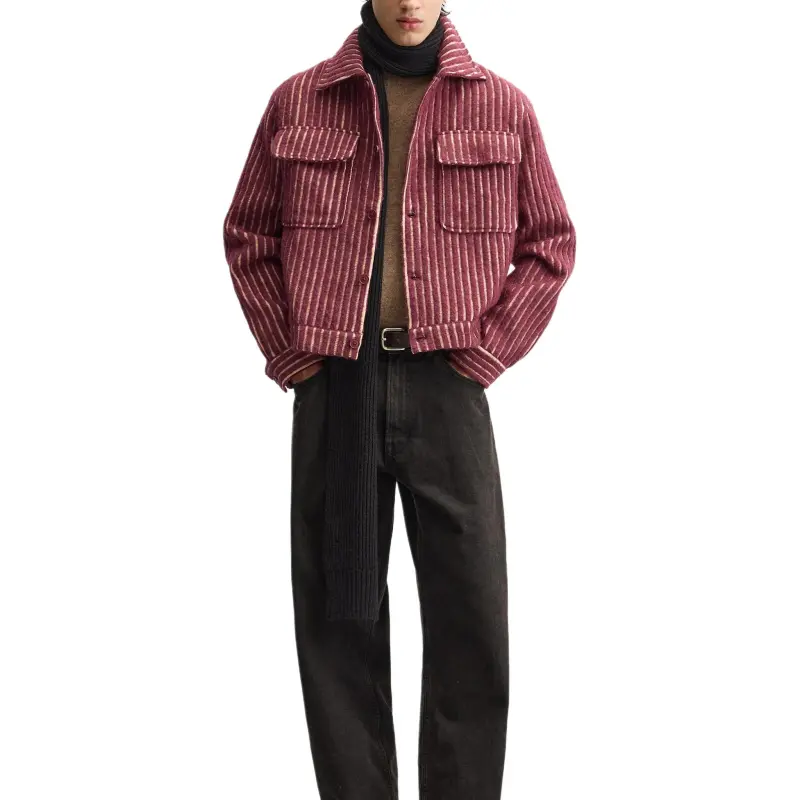 ZARA Jackets Coats Men's Overripe Plum Color-2