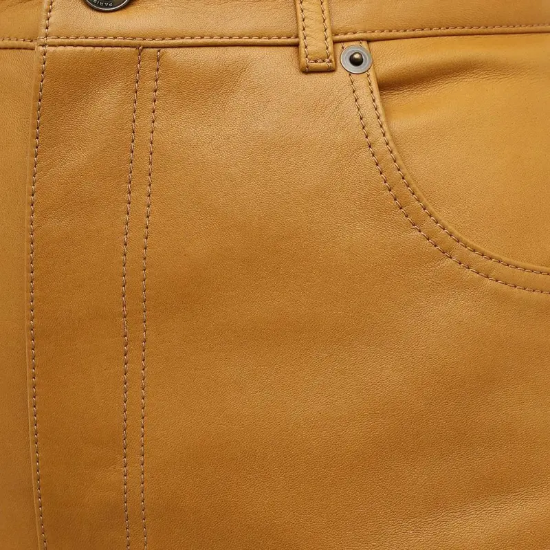 SAINT LAURENT High Waisted Leather Shorts-4