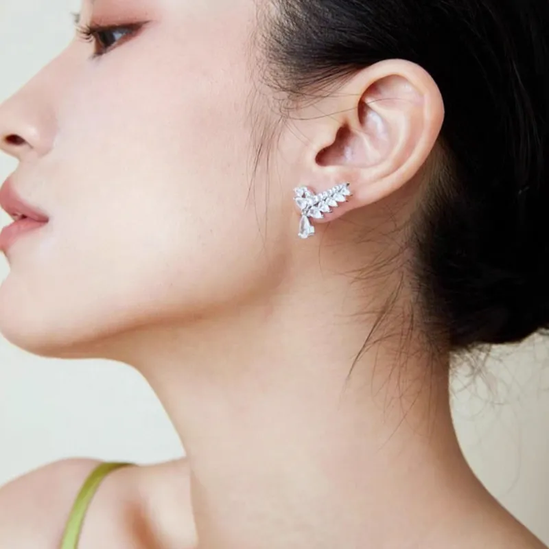 Drejew Zircon Stud Earrings Women's-3