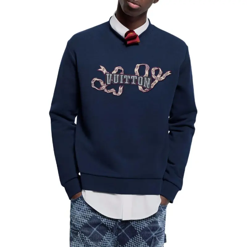 LOUIS VUITTON Embroidered Cotton Crewneck-3