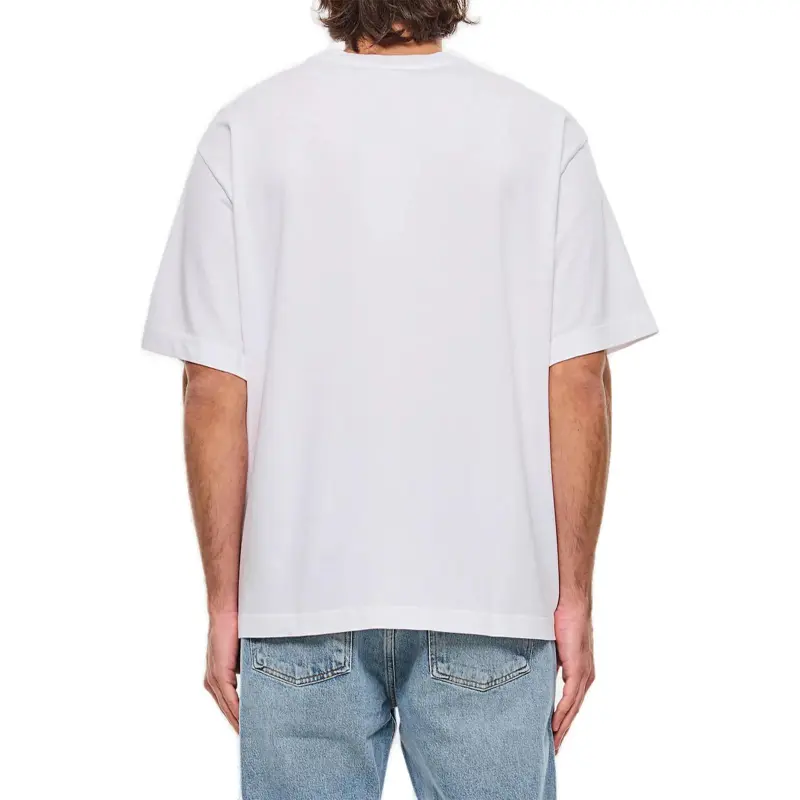 Maison Kitsune Logo Embroidered Crewneck T Shirt-1
