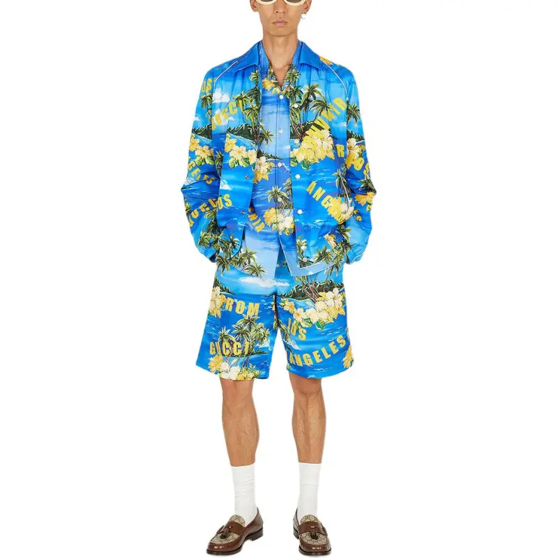 GUCCI Printed Elastic Waist Bermuda Shorts-1