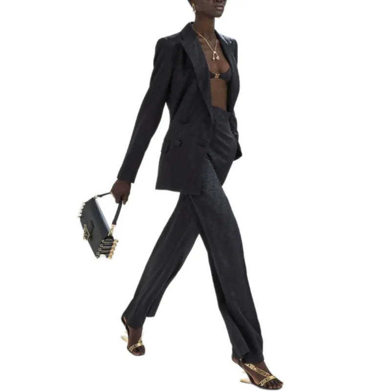 FENDI Ff Monogram Double breasted Blazer-6