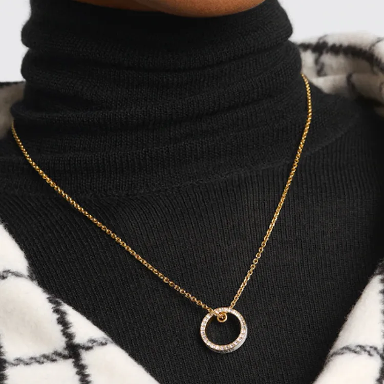 DIOR Crystal Necklaces Women's Gold-1
