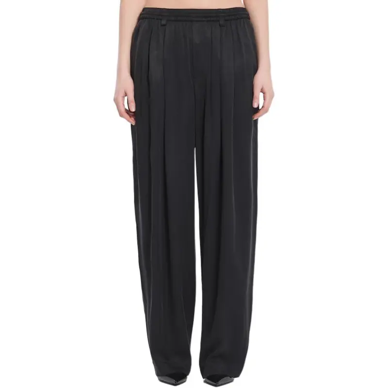 Alexander Wang Turned Down Elastic Waistband Trousers Black-4