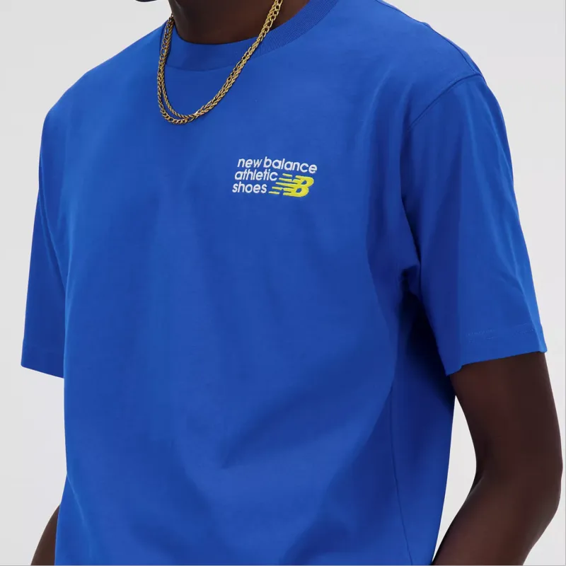 New Balance Athletics Premium T Shirt Men's Blue Oasis-4