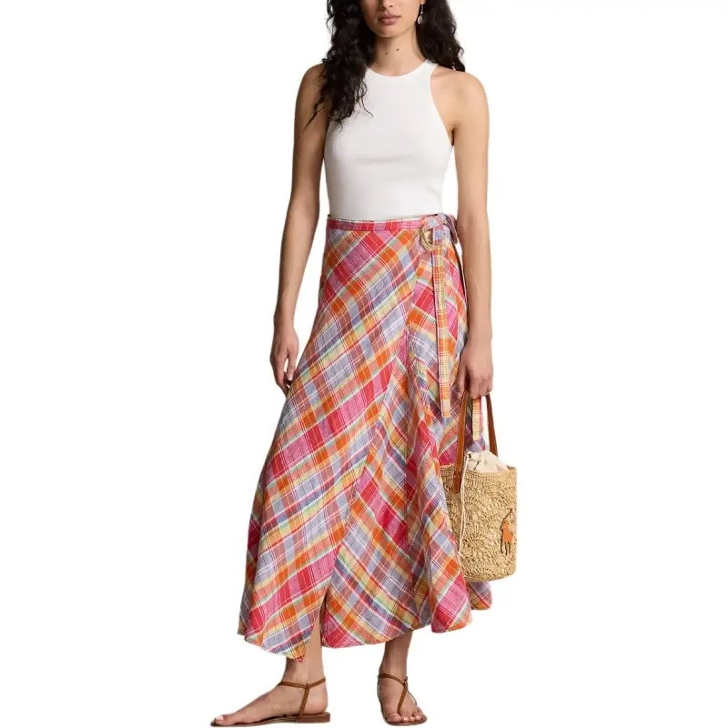 Polo Ralph Lauren Check-pattern Wrap-design Midi Skirt-1