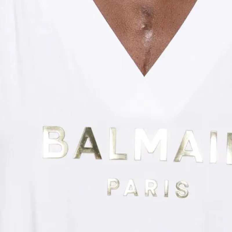 BALMAIN Logo print Maxi Dress-4