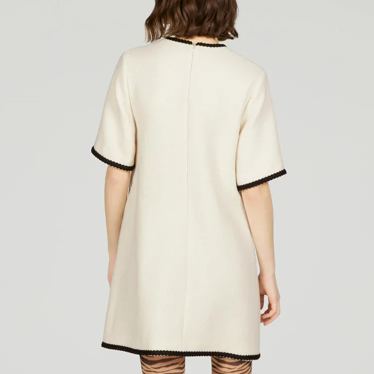 GUCCI SS23 Short Sleeved Dress Women's Beige-2