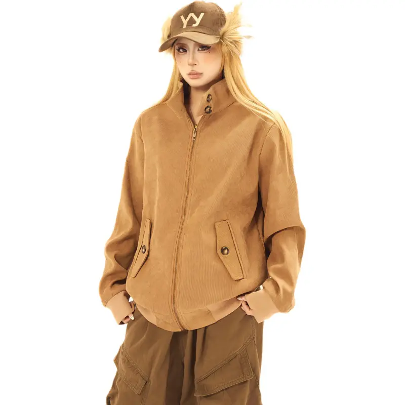DanerWang Jackets Unisex Brown-4